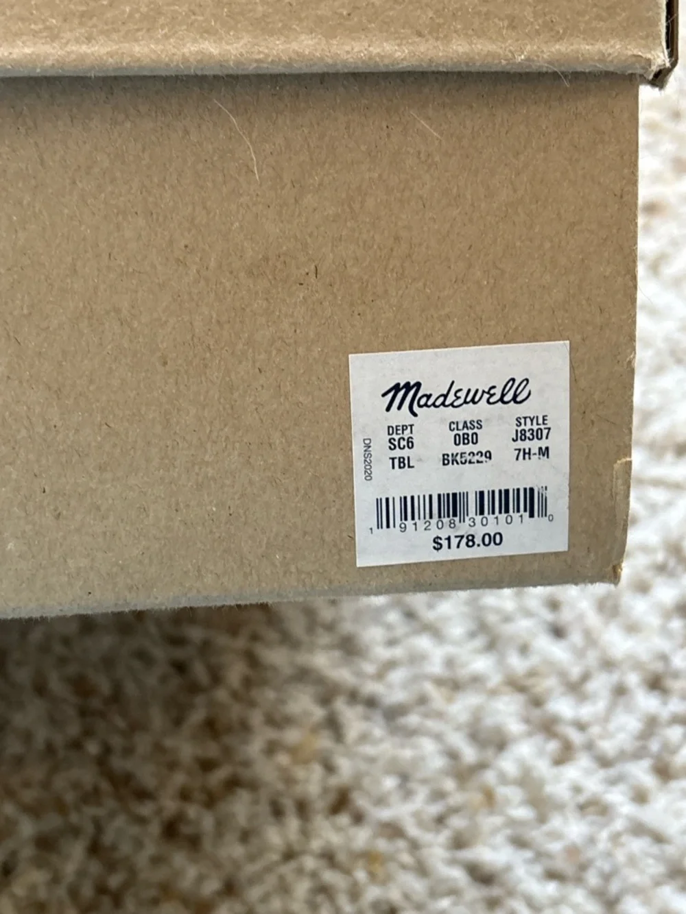 Madewell The Reagan Boot in Leather Sz 7.5 True Black #J8307